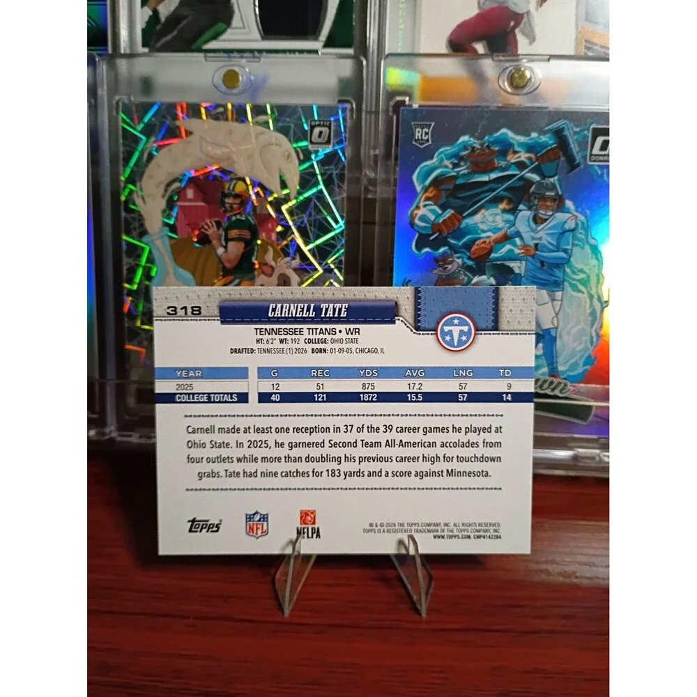 2026 Topps Flagship - Carnell Tate RC Titans Ward Brand New Pack Fresh